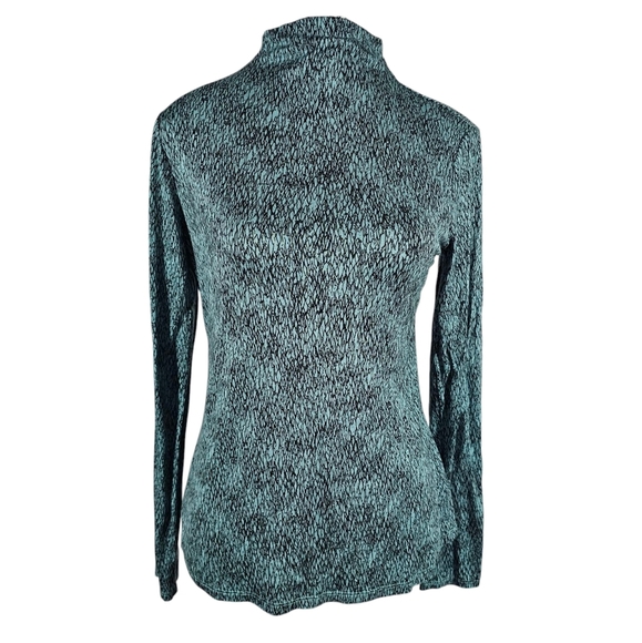 Worthington Green Fitted Blouse with Mandarin Collar Size Medium - Picture 1 of 6